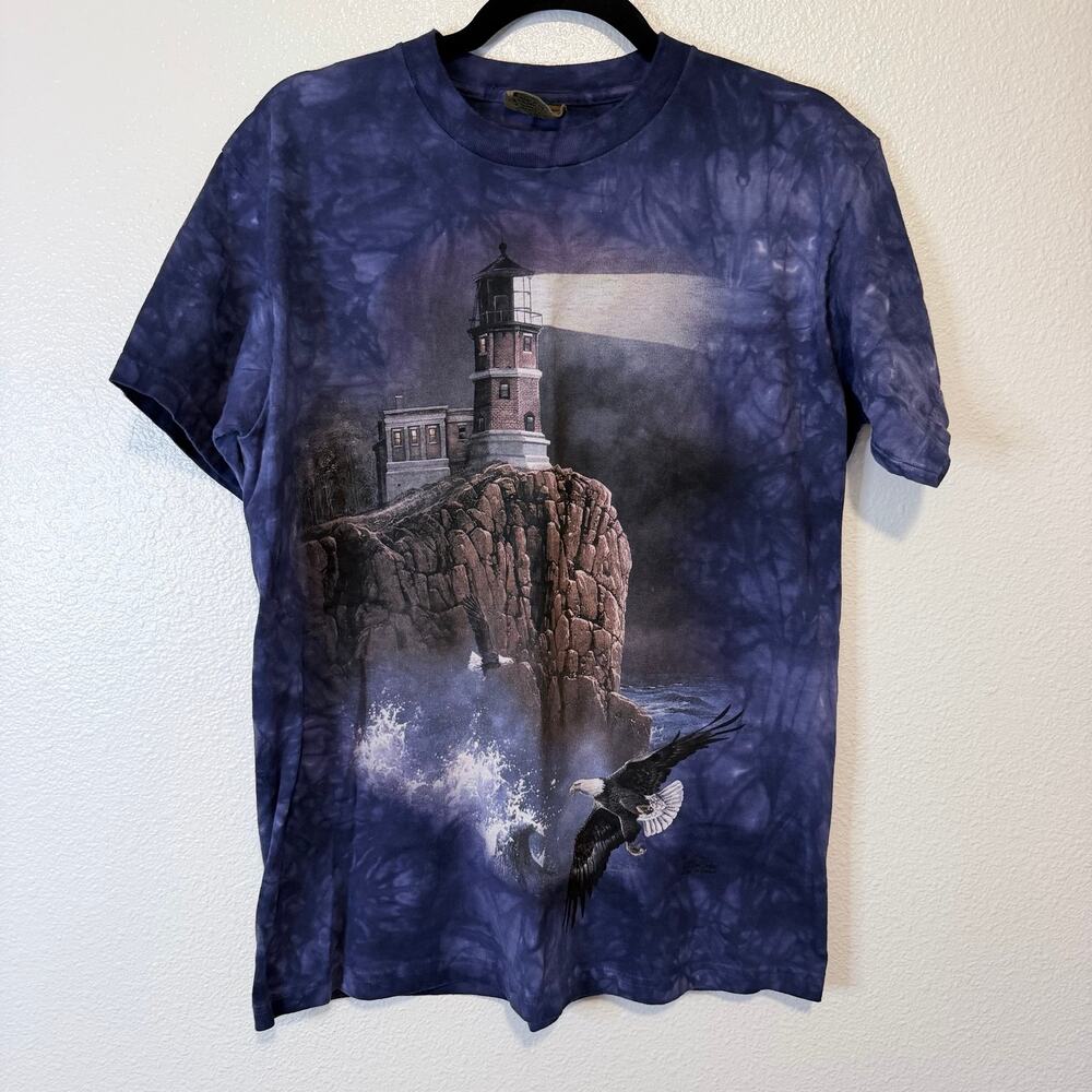 The Mountain Vintage Lighthouse Bald Eagle T-Shirt Size M